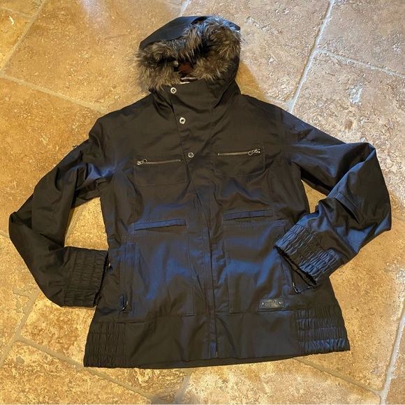 Burton Jackets & Coats Burton Women Black Dryride Faux Fur Hoodie Ski Snowboard Jacket Size